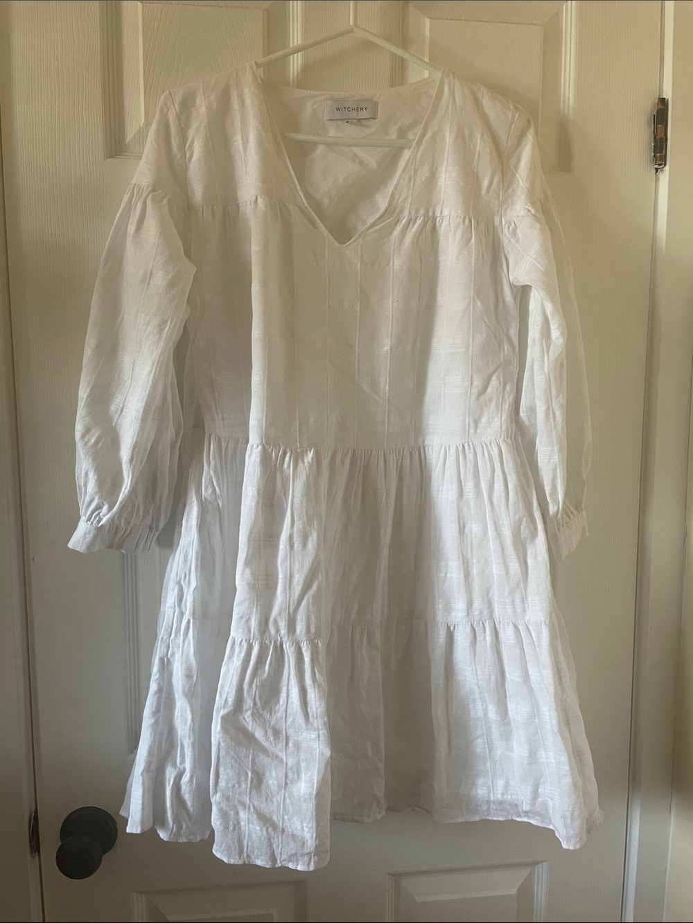 Witchery Australia white tiered linen cotton dress boho minimalist